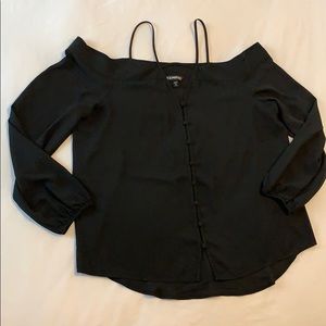 Black off the shoulder strappy top
